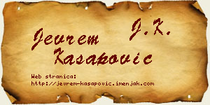 Jevrem Kasapović vizit kartica